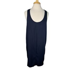 Vintage Navy Blue Maternity Overalls Dress Size 10 80s 90s Made in USA Jumper